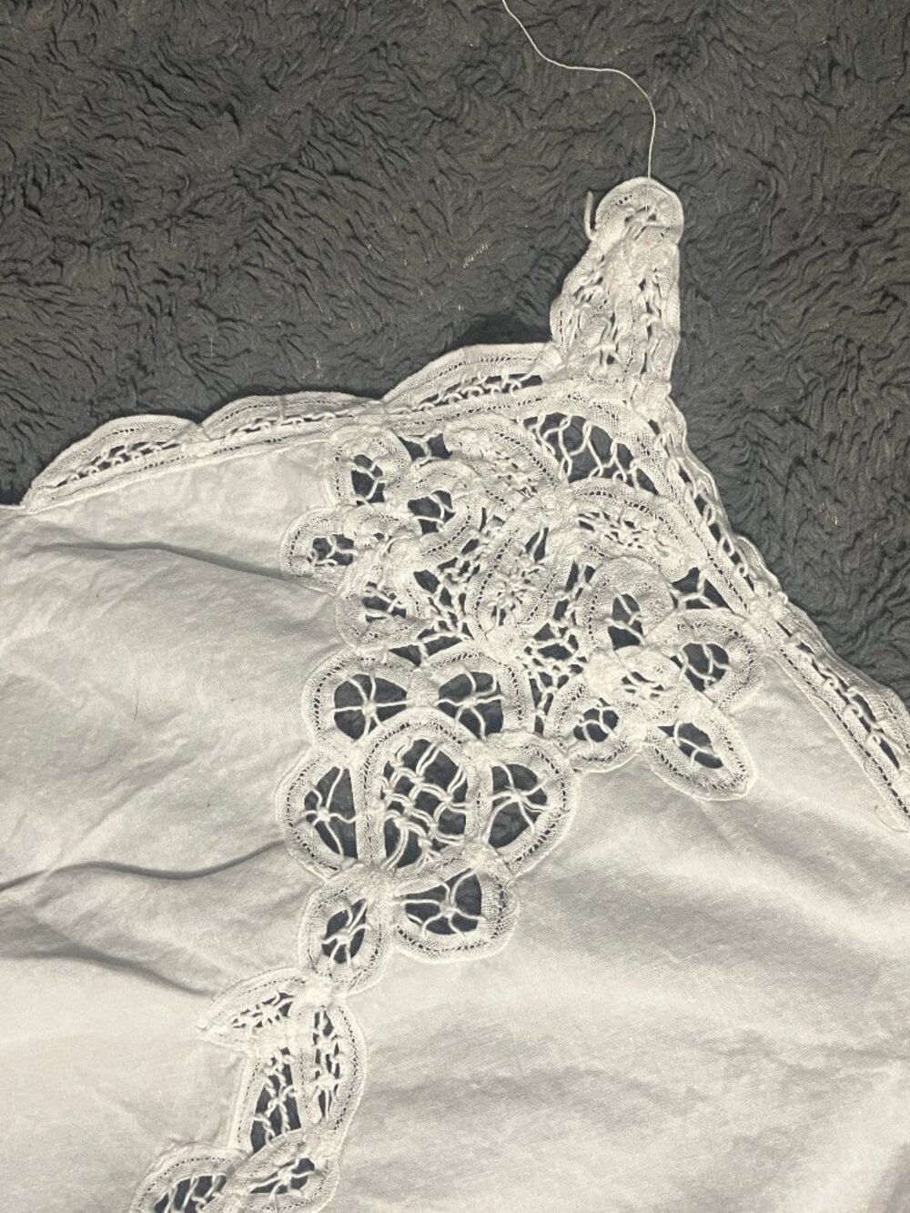 Vintage Battenburg Lace Cotton Large Tablecloth - Picture 7 of 11